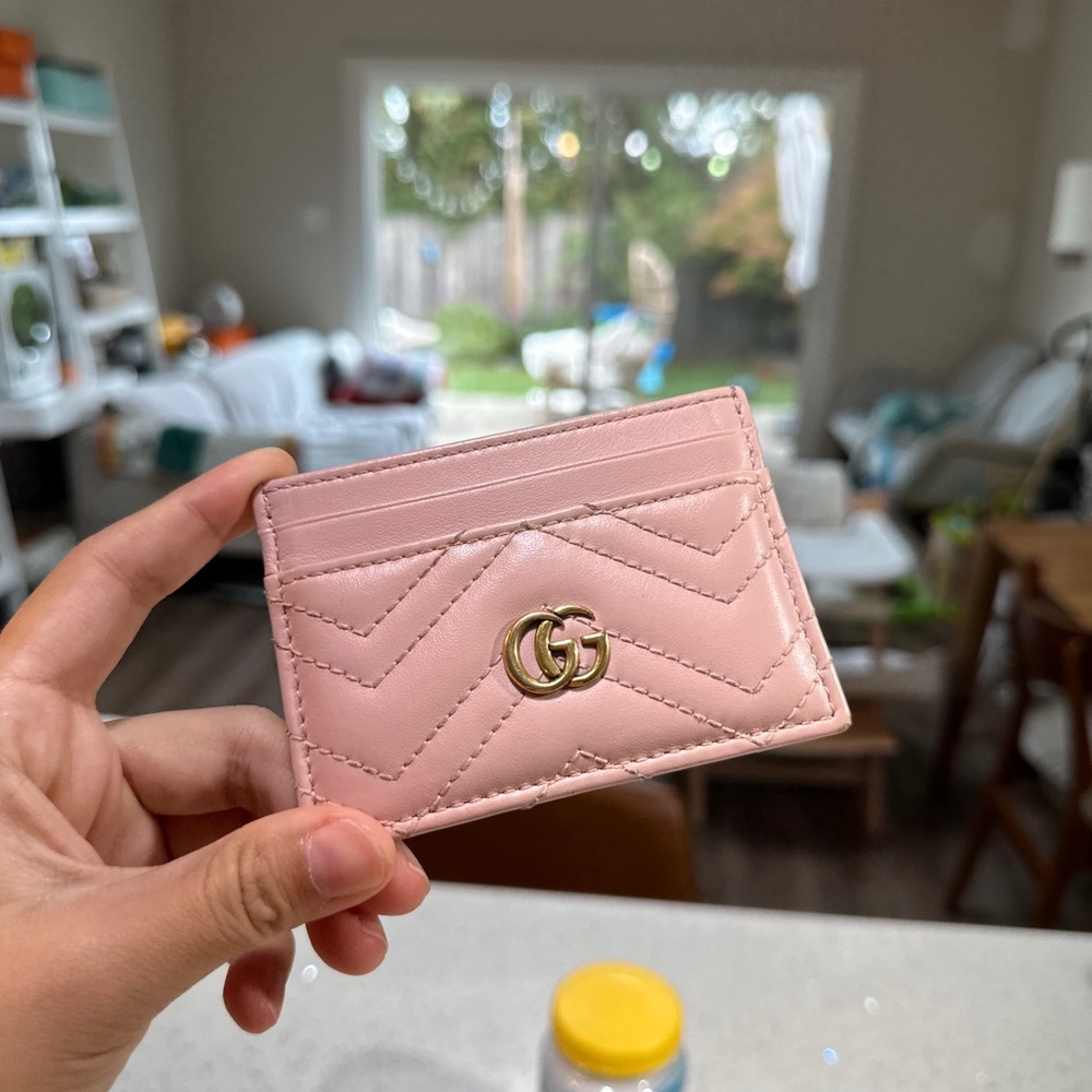 Gucci Marmot Card Case in pink